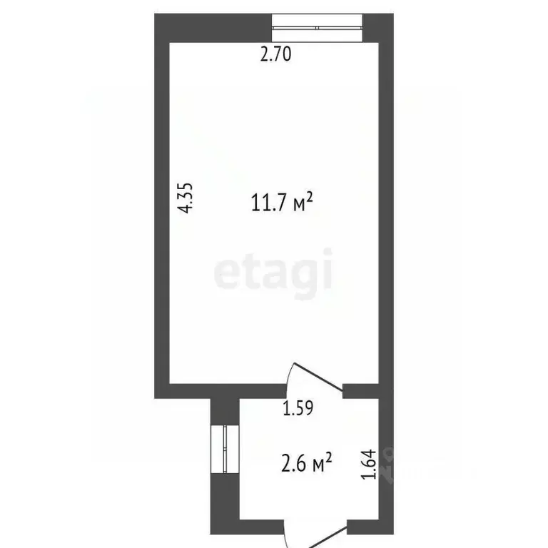 Комната Мордовия, Саранск Студенческая ул., 14 (14.0 м) - Фото 1