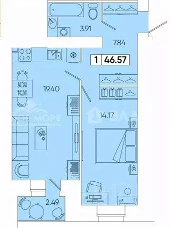 2-к кв. Архангельская область, Северодвинск ул. Торцева, 65 (45.4 м) - Фото 2