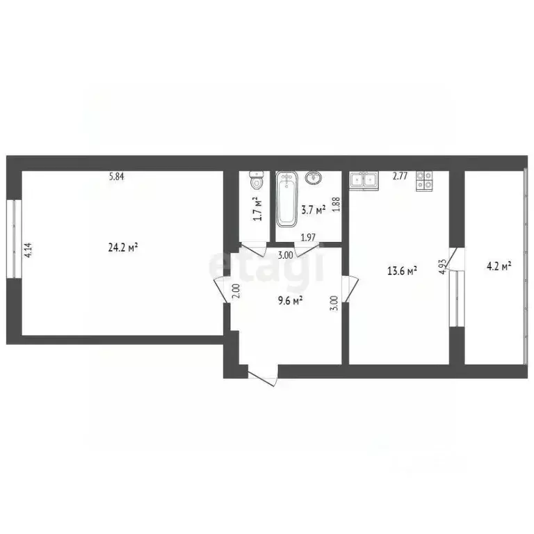 1-к кв. Крым, Сакский район, с. Уютное ул. Кирова, 32 (52.8 м) - Фото 2