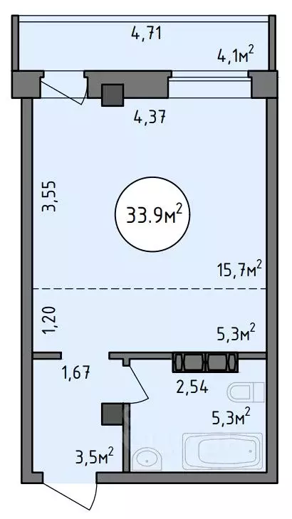 1-к кв. Хакасия, Абакан Советская ул., 123 (33.9 м) - Фото 1
