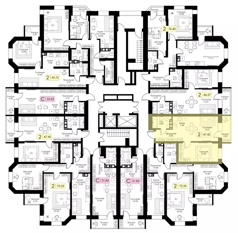 1-к кв. Тверская область, Тверь Урбан Парк жилой комплекс (47.4 м) - Фото 1