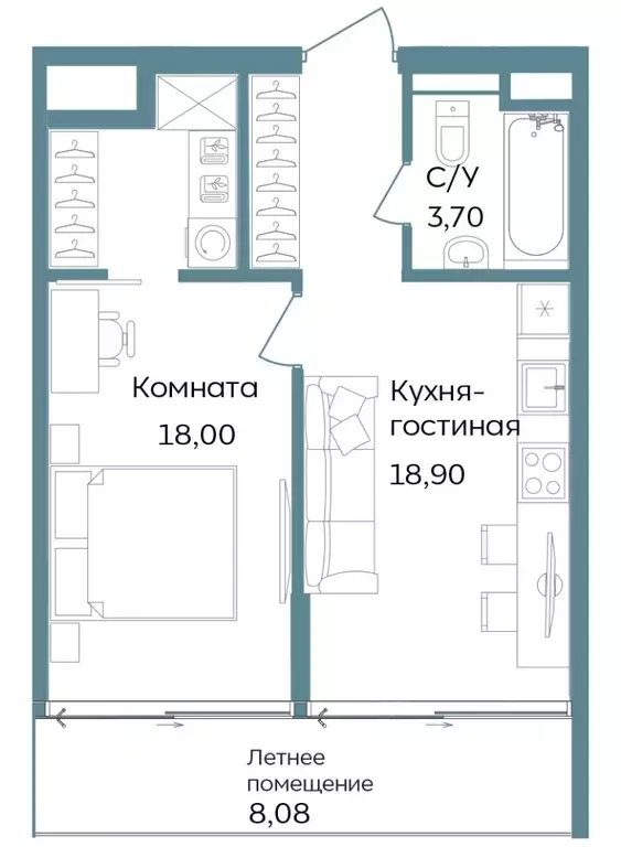1-к кв. Крым, Саки  (48.68 м) - Фото 1