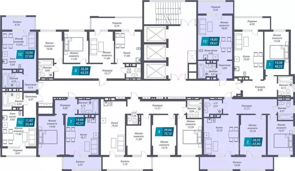 3-к кв. Новосибирская область, Новосибирск ул. Королева, 19 (65.25 м) - Фото 1