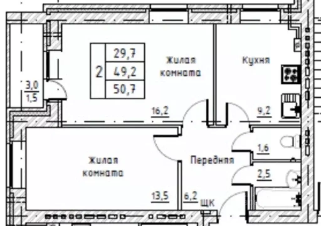 2-к кв. Орловская область, Орел ул. Чапаева, 32А (50.0 м) - Фото 0