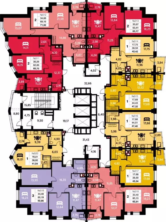 2-к кв. Калининградская область, Калининград ул. Гайдара, 94 (65.75 м) - Фото 1