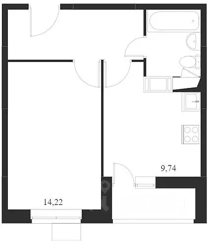 1-к кв. Московская область, Люберцы городской округ, пос. Мирный ул. ... - Фото 2