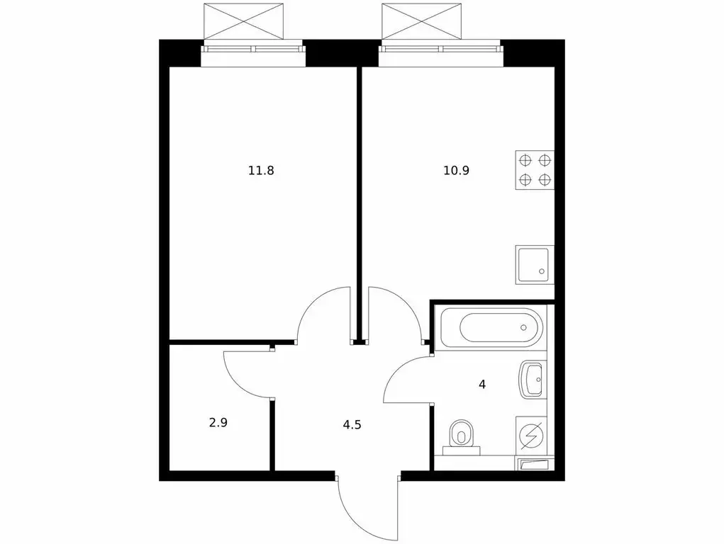 1-комнатная квартира: посёлок Ильинское-Усово, ЖК Ильинские Луга (33.7 ... - Фото 1