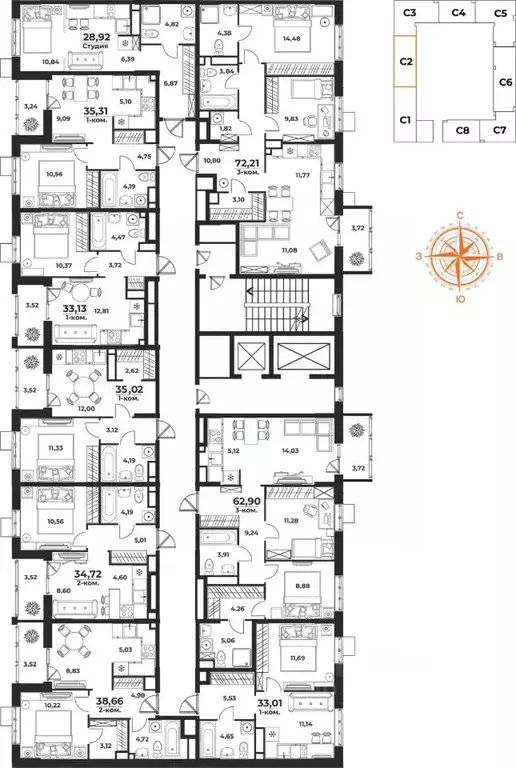 2-к кв. Хабаровский край, Хабаровск Брянский пер. (35.31 м) - Фото 2