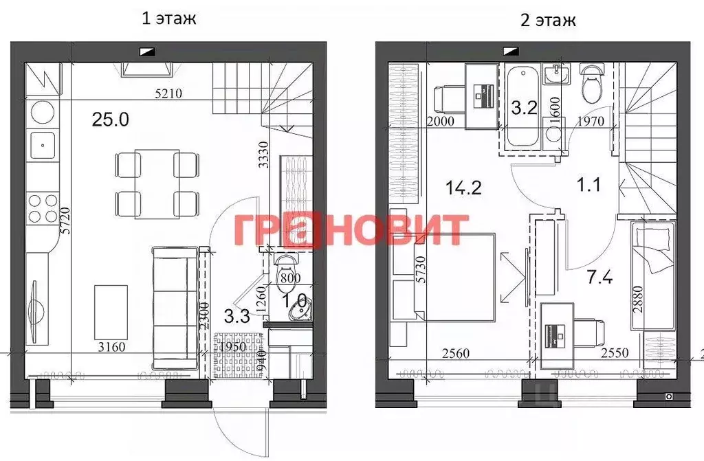 Квартира, 3 комнаты, 54 м - Фото 1