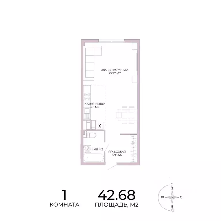 1-к кв. Пензенская область, Пенза Побочинская ул., с18 (42.68 м) - Фото 0