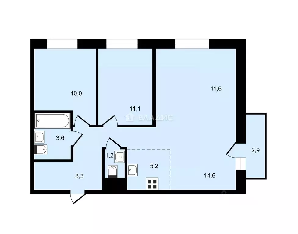 4-к кв. Карелия, Петрозаводск Гражданская ул., 21 (68.5 м) - Фото 2
