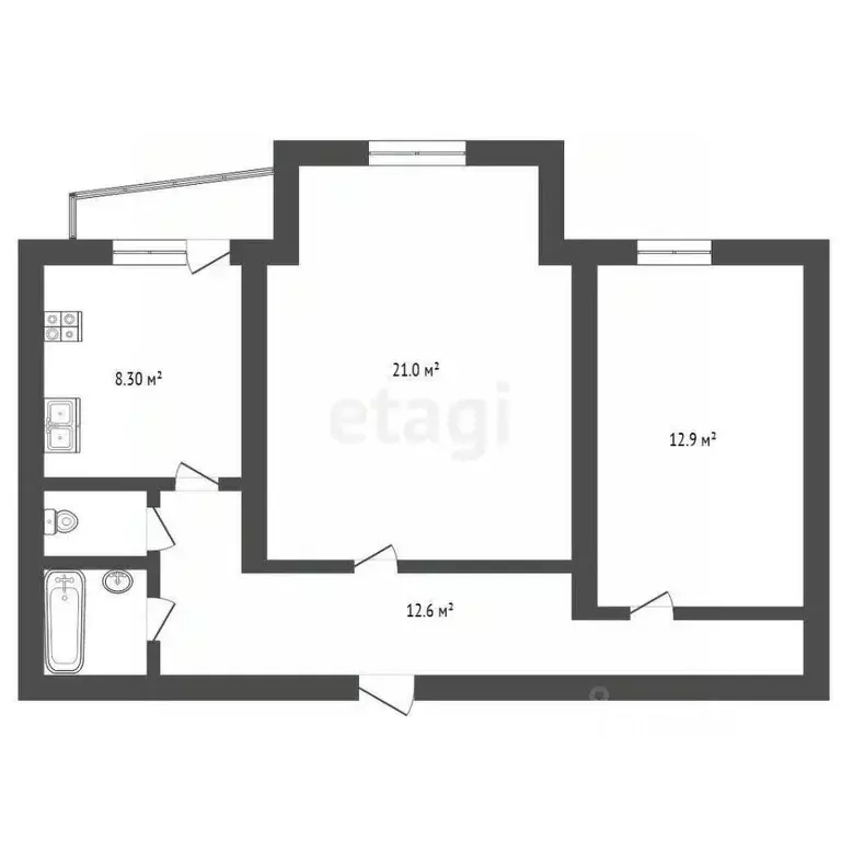 2-к кв. Ямало-Ненецкий АО, Новый Уренгой Юбилейный мкр, 1/5 (58.6 м) - Фото 0