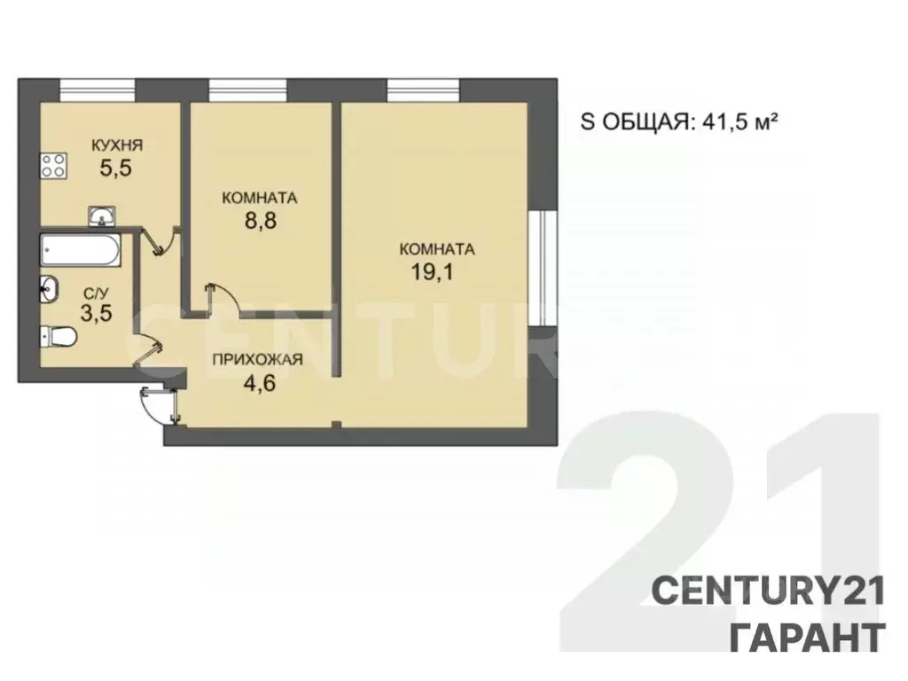 2-к кв. Санкт-Петербург ул. Орджоникидзе, 27 (41.5 м) - Фото 2