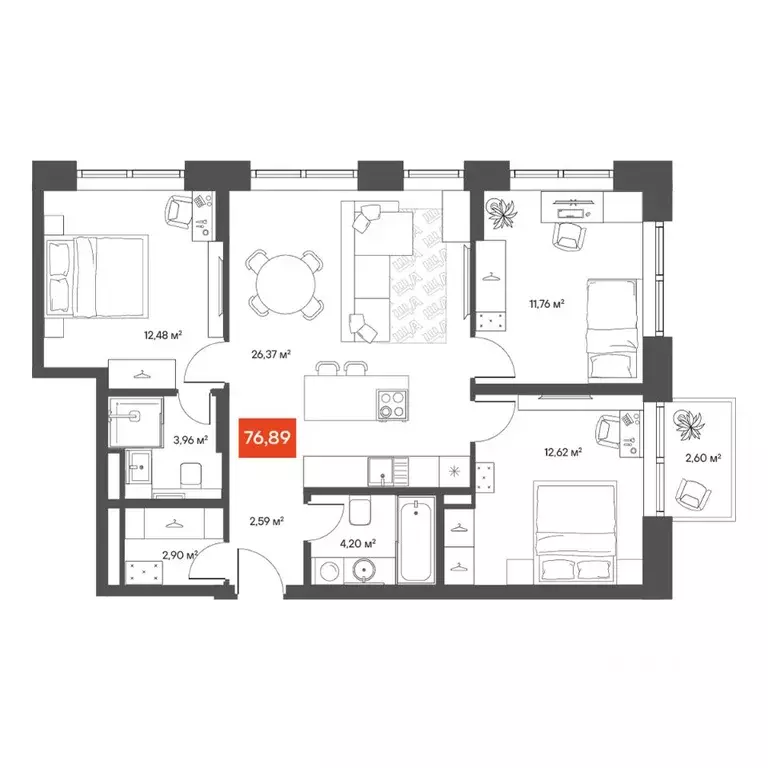 3-к кв. Новосибирская область, Новосибирск Академгородок мкр, ул. ... - Фото 1