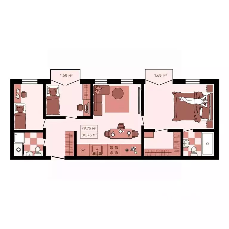 2-к кв. Приморский край, Владивосток Главная ул. (80.75 м) - Фото 1