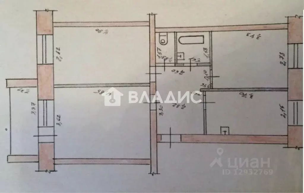 3-к кв. Пензенская область, Нижний Ломов Октябрьская ул., 86 (62.0 м) - Фото 2