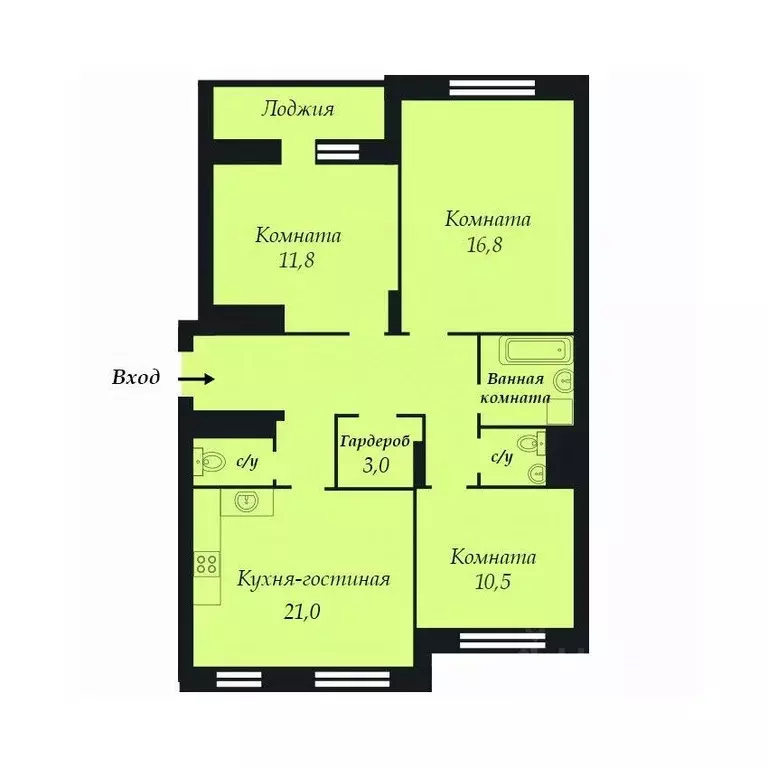 4-к кв. Московская область, Ленинский городской округ, пос. Развилка ... - Фото 2