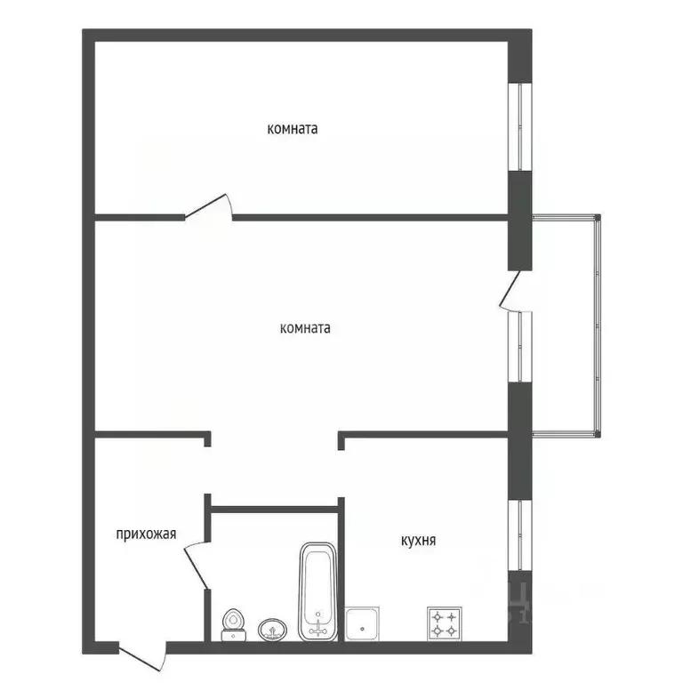 2-к кв. Красноярский край, Красноярск ул. Можайского, 8 (45.0 м) - Фото 2