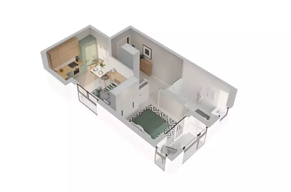 1-комнатная квартира: Светлогорск, посёлок Отрадное (37.35 м) - Фото 2