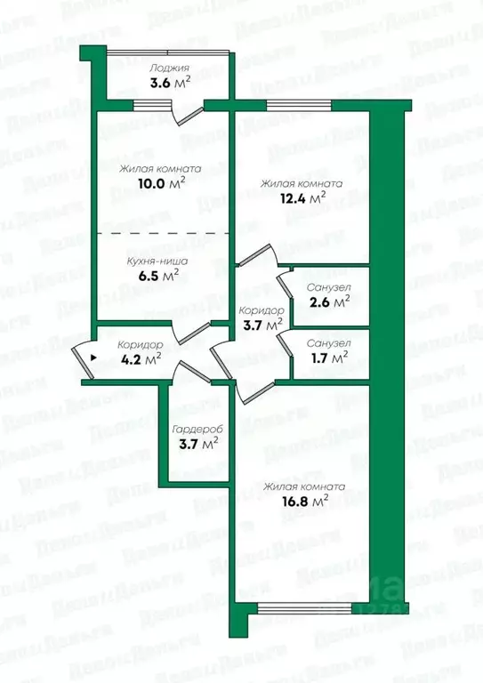 2-к кв. Кировская область, Киров Коминтерновский мкр, ул. Торфяная, 9 ... - Фото 1