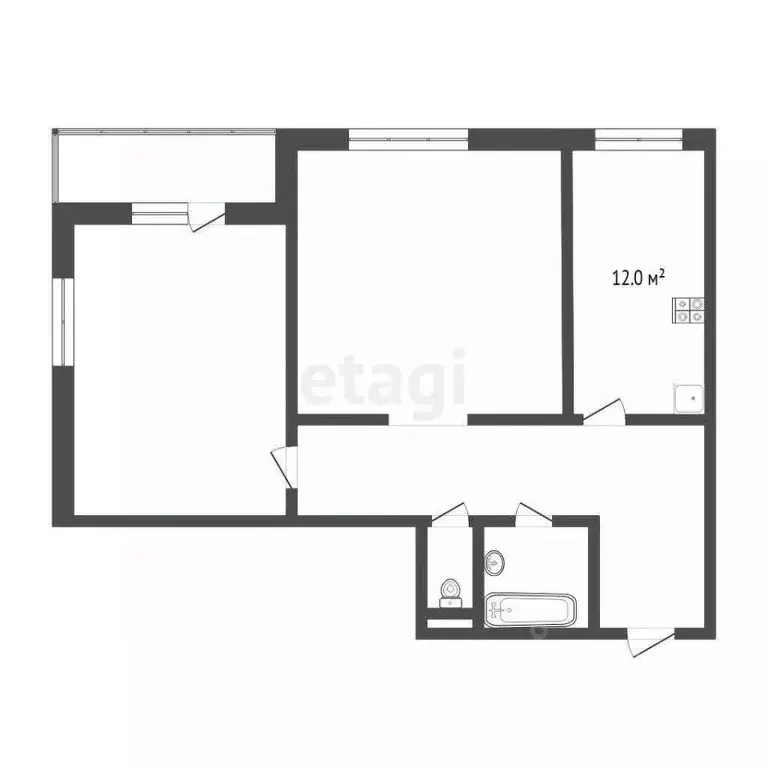 2-к кв. Тюменская область, Тюмень ул. Дмитрия Менделеева, 2к1 (57.3 м) - Фото 2