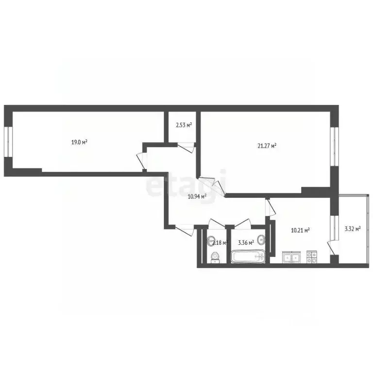 2-к кв. Ярославская область, Ярославль Красноборская ул., 38к3 (71.15 ... - Фото 1