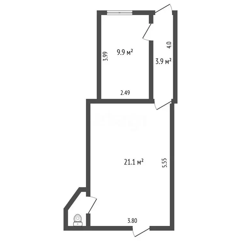 2-комнатная квартира: Ялта, улица Халтурина, 38 (35.9 м) - Фото 2