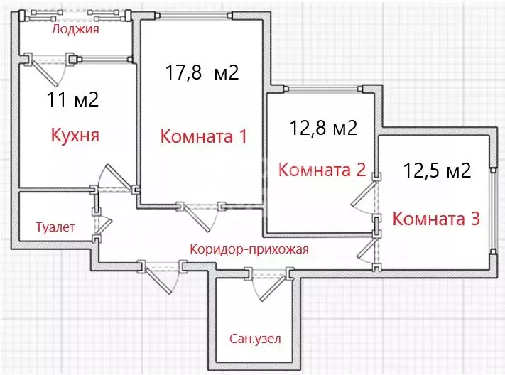 3-к кв. Москва ул. Металлургов, 56/2 (72.7 м) - Фото 1