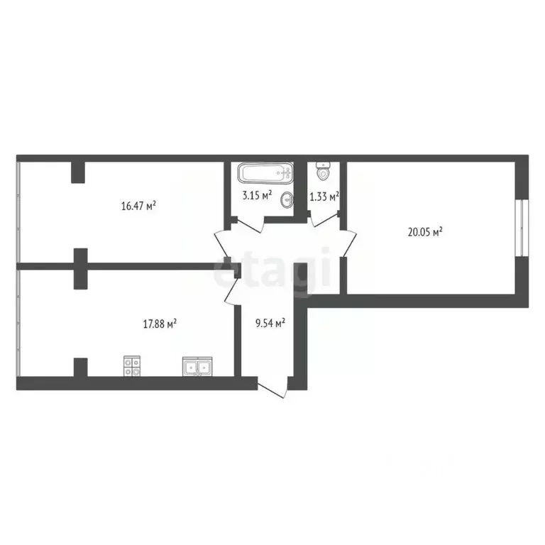 2-к кв. Архангельская область, Котлас пер. Таежный, 17 (69.1 м) - Фото 0