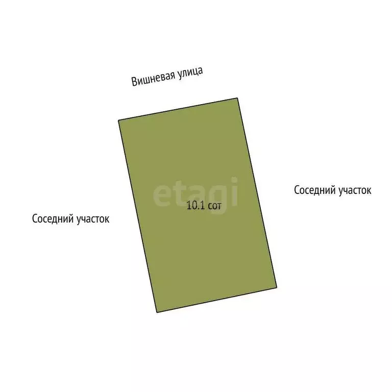 Участок в посёлок Увельский, Вишнёвая улица (10.1 м) - Фото 1