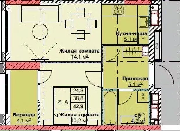 2-к кв. Приморский край, Владивосток Каштановый двор жилой комплекс, ... - Фото 0