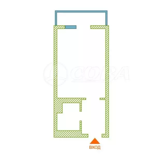 Квартира-студия: Тюмень, Комбинатская улица, 54к2 (27 м) - Фото 1