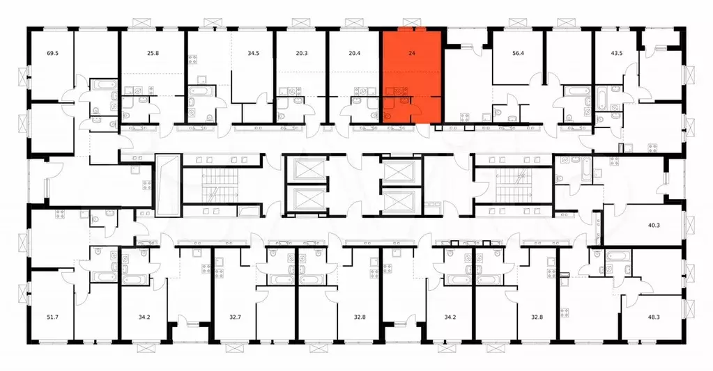 Квартира-студия, 24 м, 10/28 эт. - Фото 1
