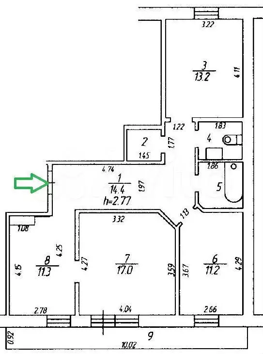 3-к. квартира, 85 м, 9/9 эт. - Фото 0