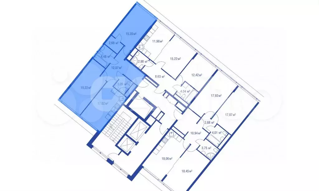 Аукцион: 2-к. квартира, 75,6 м, 11/32 эт. - Фото 1