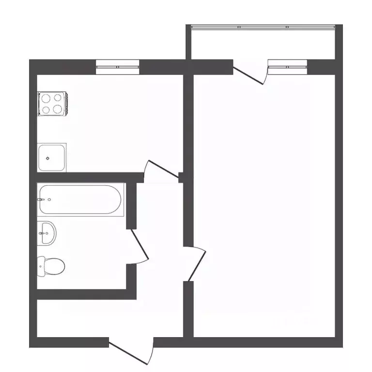 1-к кв. Тюменская область, Тюмень ул. Воровского, 31 (30.1 м) - Фото 1