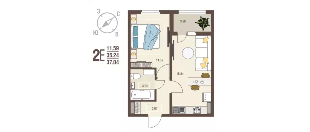 Продаётся 1-к квартира, 37.04 м - Фото 0