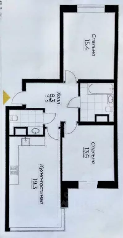 2-к кв. Санкт-Петербург просп. Героев, 35 (62.7 м) - Фото 1