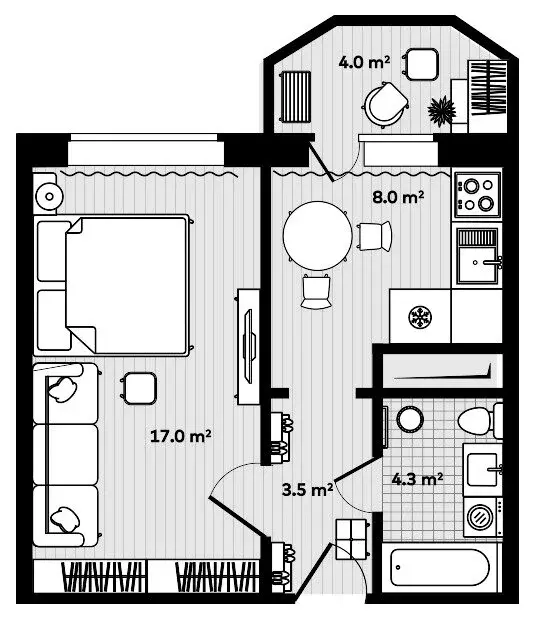 1-комнатная квартира: посёлок Тавричанка, улица Лазо, 9 (34.8 м) - Фото 0