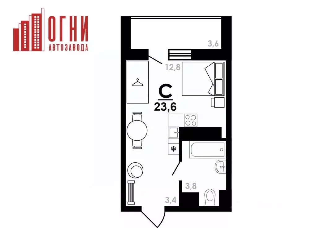 Студия Нижегородская область, Нижний Новгород Коломенская ул., 8к4 ... - Фото 1