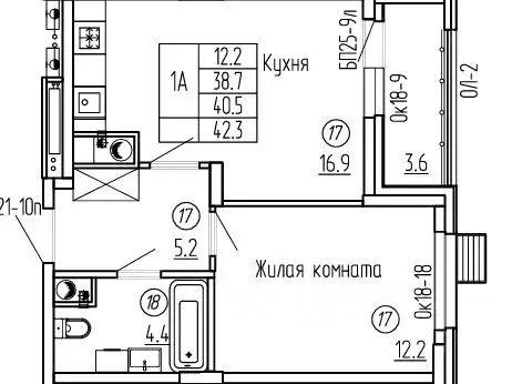 1-к кв. Чувашия, Новочебоксарск  (42.3 м) - Фото 0