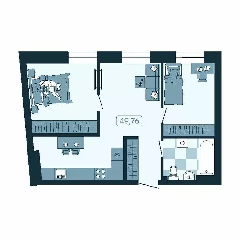 3-комнатная квартира: Владивосток, улица Борисенко, 100Кс1 (49.76 м) - Фото 1