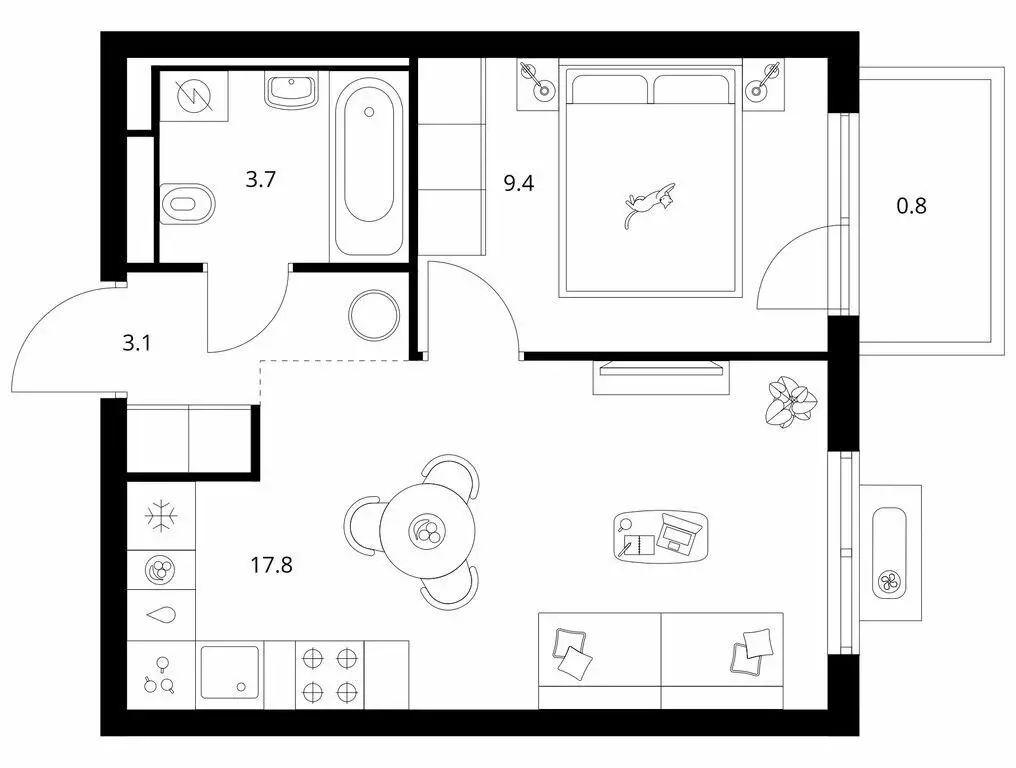 1-комнатная квартира: городской посёлок Янино-1, жилой комплекс ... - Фото 1