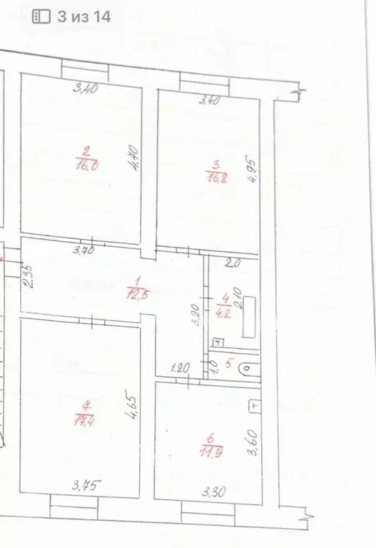 Комната, 32.79 м - Фото 1