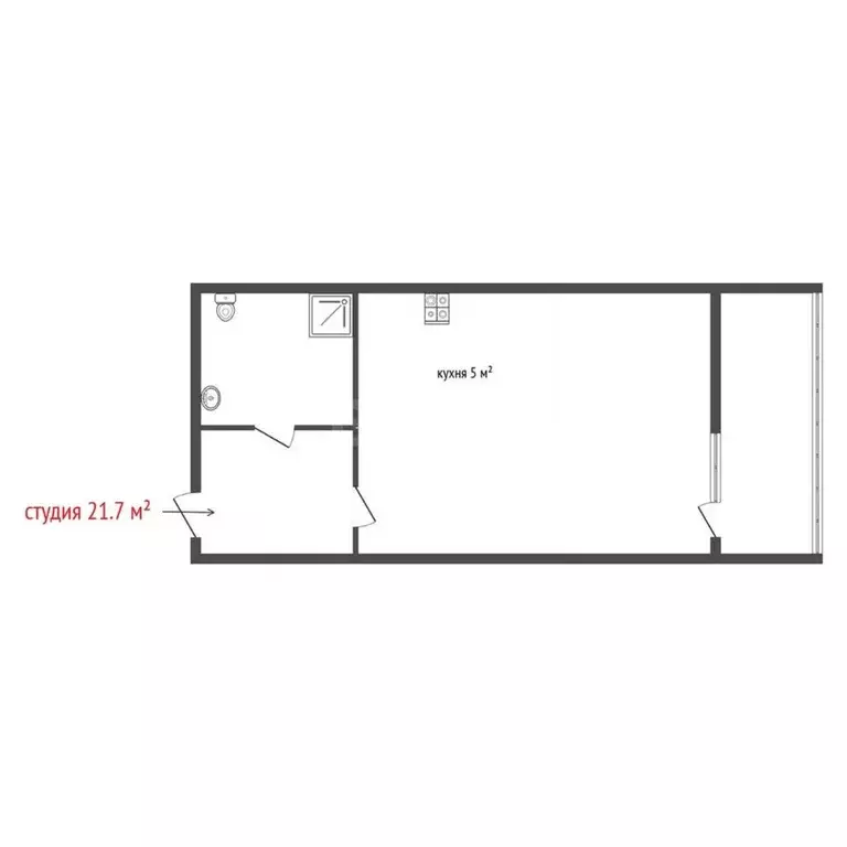 Студия Свердловская область, Екатеринбург ул. Советская, 64 (21.7 м) - Фото 2