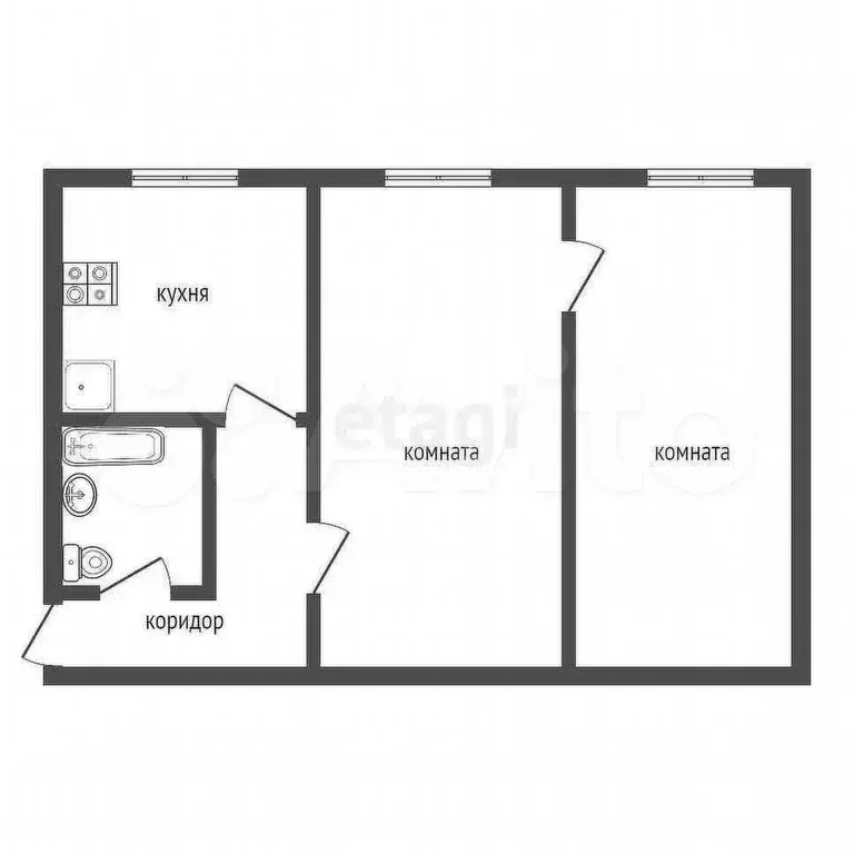 2-к. квартира, 42 м, 3/4 эт. - Фото 0
