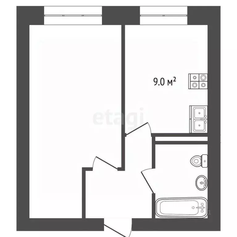 1-к кв. Ямало-Ненецкий АО, Тарко-Сале Пуровский район, Южный мкр, 8 ... - Фото 1