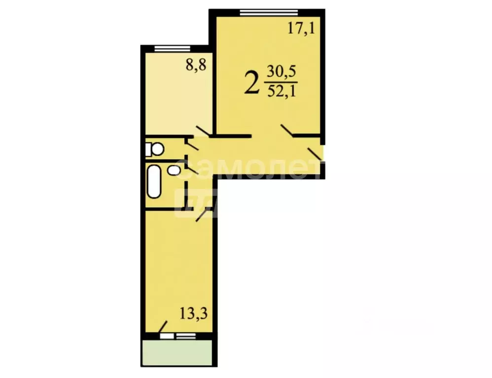 2-к кв. Москва ул. Академика Миллионщикова, 31 (53.5 м) - Фото 1
