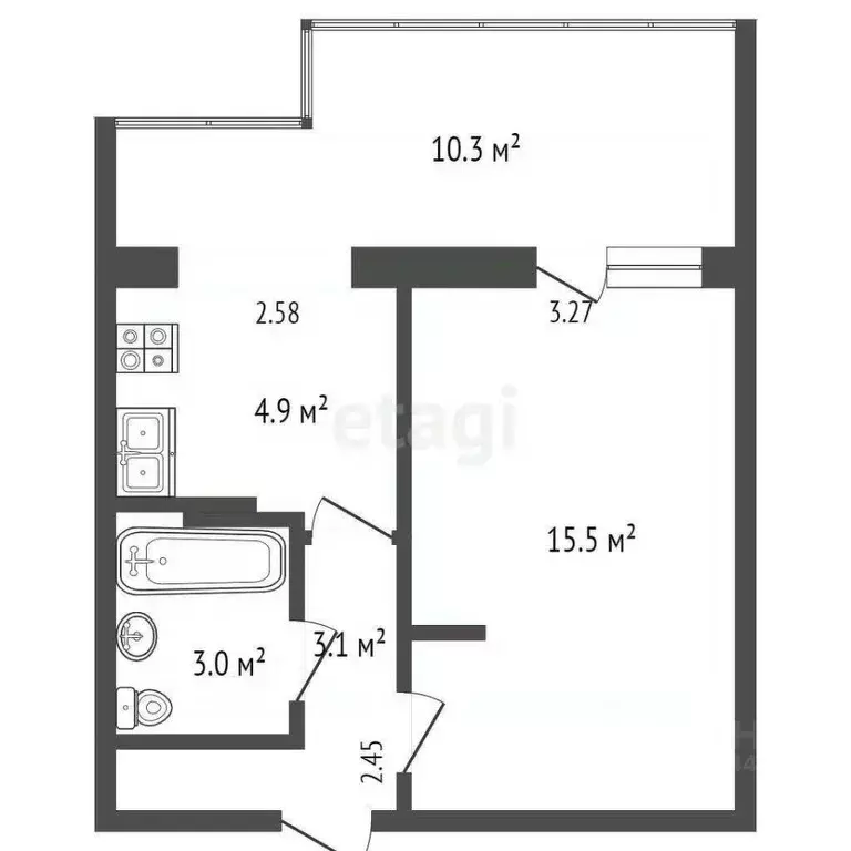 1-к кв. Крым, Ялта ул. Сосновая, 34 (36.8 м) - Фото 1