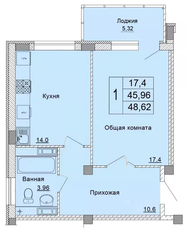 1-к кв. Белгородская область, Старый Оскол Степной мкр, 33Е (48.62 м) - Фото 0